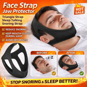 Anti-snoring Belt ❤️ Snore-Free Comfort/Breathable Skin-Friendly ❤️ Anti-Snoring Chin Strap/Adjustable Jaw Support/Sleep Aid Gear 【Ergonomic Triangle Design】 Stops Snoring Instantly/Improves Breathing Comfort/Reduces Partner Disturbance No More