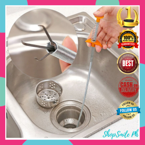 (60cm) Stainless Sink and Drain Cleaner Clogged Sink Claw Pangalis Barado Pangtangal ng Bara sa Lababo at CR High Quality Bendable Pressure Sewers Clip Flexible Sink Claw Pick up Hair Garbage Cleaning Tools for Sink and Drain Clogged