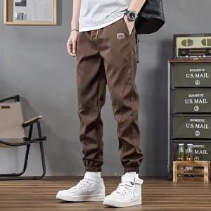 Mens Trendy Casual Pants for Spring and Autumn 2025 New Style Sports Nine-Point Jogger Pants Loose Fit Sports Cargo Pants for Men