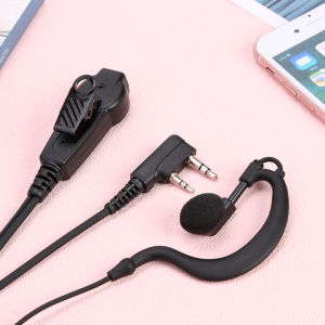 2 Pin Walkie Talkie Headset Earphones K-Plug Radio Earpiece Headset Dual PTT G Type with Microphone for Kenwood Baofeng 888S TYT