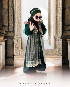 Gamis Anak 3 - 6 Tahun Set Hijab Azzumi Kids BL Velvet Mix Tule Brocade Ethnic Premium Mix Gliter Dan Soft Tule M L XL Baju Muslimah Anak Cewek Untuk Ngaji Dress Muslim Panjang Syari Kondangan