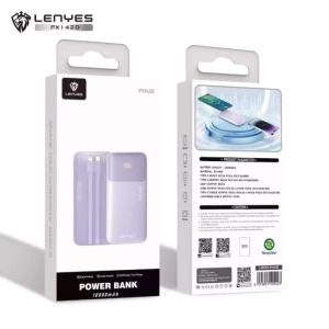 LENYES PX142D Powerbank 10000mAh Fast Charging 225W + PD20W Built In Cable Power Bank