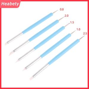 Heabety 5 cái bộ thép không gỉ hai đầu điêu khắc polymer và gốm mềm Công cụ đất sét Silicone mô hình nghệ thuật Shaper công cụ