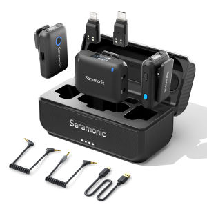 Saramonic Blink500B2+Wireless Microphone 4-in-1 Miniature Digital Wireless Microphone System for Computer Cameras IPhone15 iPhone Android Live Interview Vlog TikTok Youtube