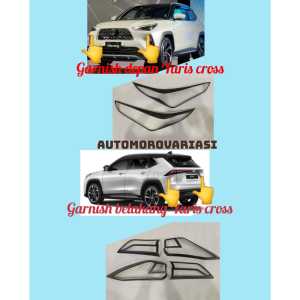 Paket Cover Garnish Lampu Depan Lampu Belakang Hitam Doff Yaris 2023 2024