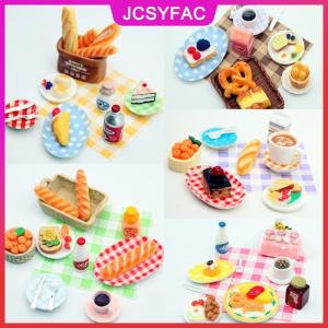 JCSYFAC 1 Bộ Dollhouse Mini ăn sáng chơi Dim Sum bánh mì mứt tấm mô hình thu nhỏ nhà bếp nấu nướng mô hình tự làm búp bê phụ kiện