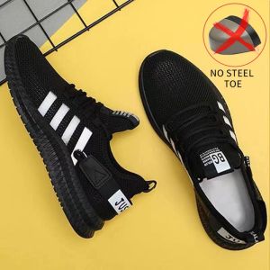 【Ready stock】Safety Shoes for men Steel toe cap Breathable Anti-smash Anti-puncture Shoes Women Footwear Lightweight Wear-resistance Anti-slip Work Shoes Men Sneaker COD