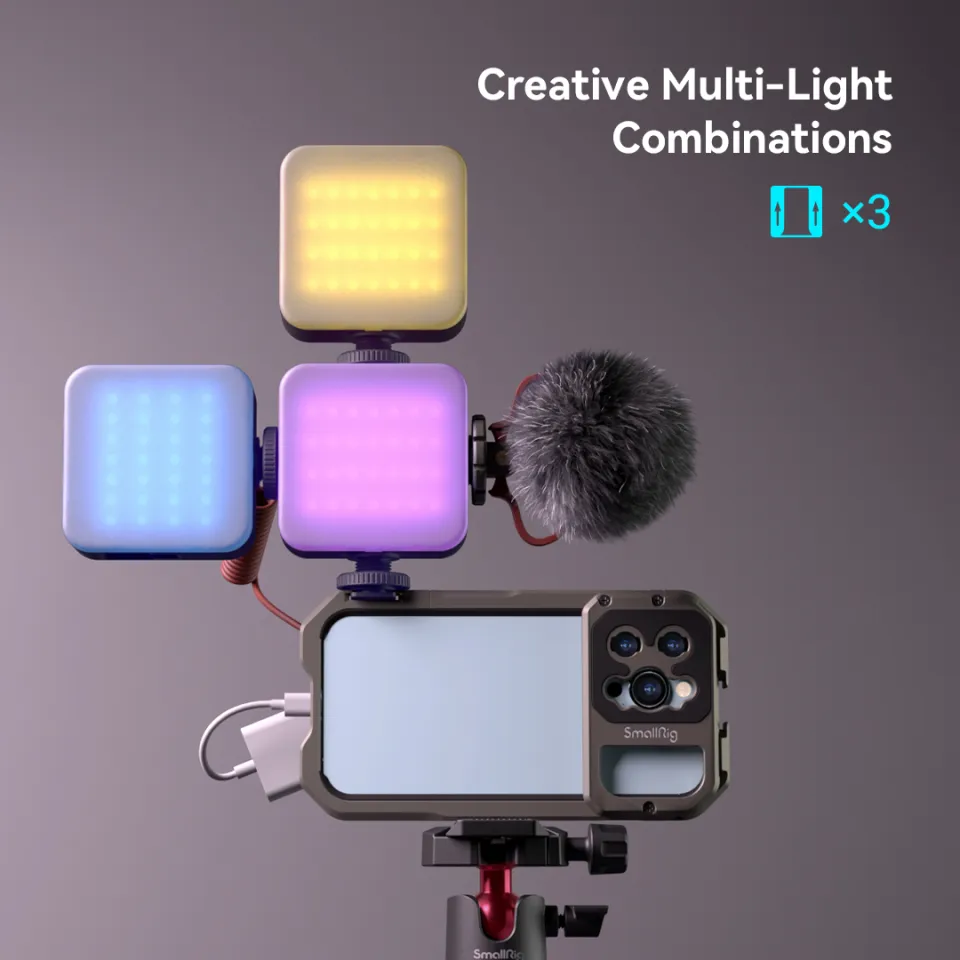 SmallRig Portable Rechargeable RGB LED Video Light On Camera Mini