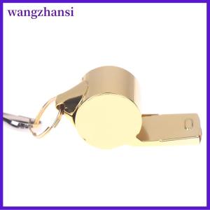 wangzhansi นกหวีดเชือกสแตนเลสสีทองห้อยคอนกหวีดช่วยชีวิตกลางแจ้ง