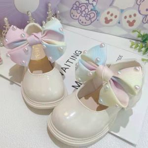 Girls Princess Shoes Spring New Princess Childrens Bowknot jk Mary Jane Soft Sole British Style Womens Shoes