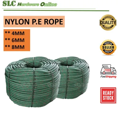 **8MM x 10METERS** GREEN ROPE/ NYLON ROPE / PE ROPE / POLYETHYLENE ROPE / ** 8MM X 30FT**