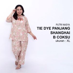 One Set Jumbo / Tie Dye Big Size / Setelan Celana Panjang / Setelan Tidur Big Size Busui / Tie Die Lengan tiga per empat / Tie Dye Jumbo Rayon / Setelan Piyama Big Size / Setelan Tidur Jumbo