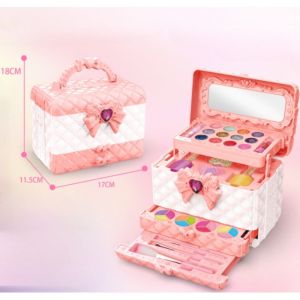 Little Girl Birthday Gift Cosmetic Toy Suitcase Safe Makeup Kit Princess Nail Safe Non Toxic Easy To Clean Makeup Toy Box
