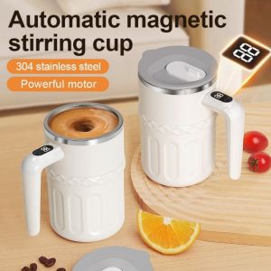 JUVIAAL 380ML Self Stirring Coffee Mug Rechargeable Temperature Display Automatic Mixer Cup Portable Insulation Electric Coffee Mug For Tea