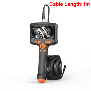 Industrial Camera with Light 1080P HD Mini Camera with 8 Adjustable Lights 4.3" Endoscope with 5 meter Semi-Rigid Snake Camera IP67 Waterproof Single Lens Pipe Inspection Camera for Checking Car Sewer