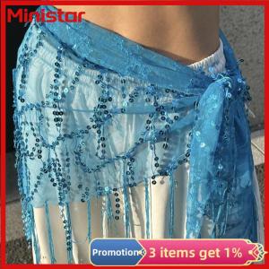 Ministar Versatile Belly Dance Waist Chain Tassel Triangular Scarf Waist Belt Jazz Dance Accessories Indian Dance Holiday Fart Curtain