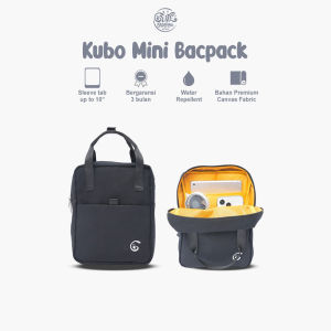 ATVA Girls Station Tas Ransel Cewek Mini Backpack Canvas Tas Sekolah Kuliah Kubo Black