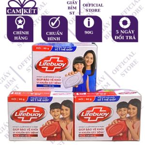 Xà phòng tắm gội Lifebuoy bánh 90g xanh đỏ rửa tay diệt vi khuẩn
