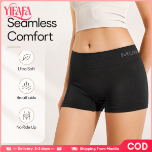 YIFAFA (Buy 2 Take 1)Womens Seamless Mid-waist Boxer Pants Comfortable Womens Abdomen Pants Cotton New Style Free Size Solid Color Safe Panty Cycling Underpants Boyleg For Women