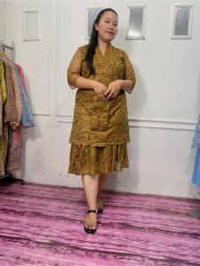 New Dress Midi catline Dress Modern Fashion 2023 Ready Size XXXL 130 Warna Sage Dll