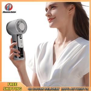 Winnereco 3000mAh Handheld Turbo Fan LED Digital Display Small Desktop Cold Fan Rechargeable for Camping Hiking Outdoor Activities