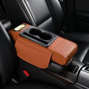 TANTUANG Multifunctional Center Console Armrest Cushion PU Leather Portable Storage Box High Quality Height Increasing Car Armrest Pillow Universal