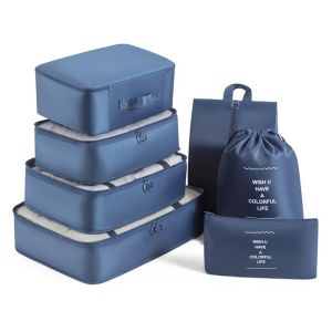 ROBERTA 7pcs Waterproof Travel Storage Bag Foldable Large Capacity Clothes Sorting Bag Household Organizer Portable Packing Cubes Underwear