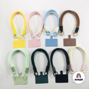 Anti-lost Nylon Woven Color Phone Lanyard Short Wrist Lanyard Creative Clip Card Phone Chain