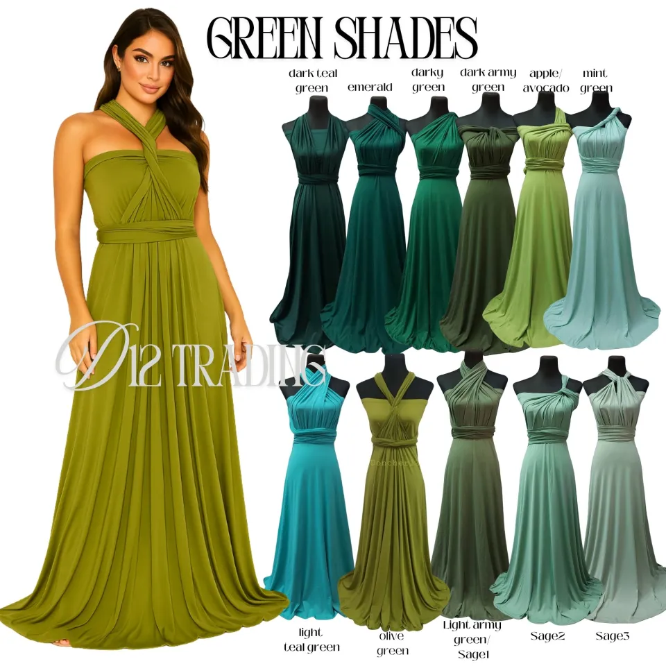 Doncher12 | Infinity Dress AVOCADO | APPLE GREEN floor length with tube  attached ( kids, teens, adult, plus) | Lazada PH