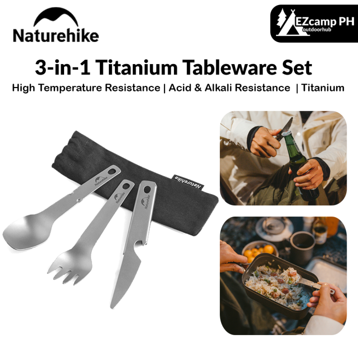 Naturehike%203-in-1%20Titanium%20Tableware%20Set%20Portable%20Ultralight%20Cutlery%20Spoon%20Fork%20Knife%20Bottle%20Opener%20Camping%20Hiking%20Backpacking%20Dining%20Utensil%20-%20Image%202