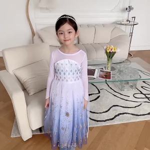 Girls Costume Kids Halloween Cosplay White Princess Dress Children Birthday Party Clothes Dress Up