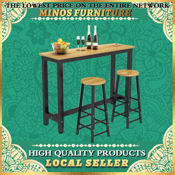 Minos Bar Table with 2 Chairs Set Bar Table And Chairs Computer Desk ...