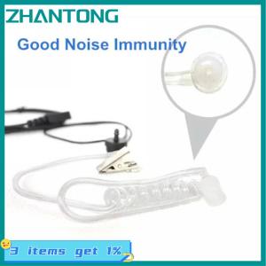 ZHANTONG ชุดหูฟังสไตล์ FBI หูฟังไมโครโฟนวิทยุรักษาความปลอดภัยเครื่องรับส่งวิทยุ2ขา