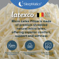 [FREE SHIPPING] SleepMatics Micro Latex Superior Immerse Feel Pillow - Breathable 3D Fabric / 100% BELGIUM LatexCo Natural Latex. 