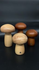 Rechargeable Mushroom Led Table Lamp Night Light Creative Bedside Lights Cordless Dimming Sleeping 3 Color Mode Wood Dimmable Lamps For Bedroom Decorative Portable Desk Wooden