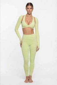 Nude Feel Yoga Long Sleeve Set For Women Pullover Quick-Dry Compression Shirt Outdoor Fitness Activewear Woman Sports Sets2026