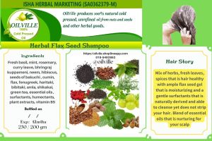 Herbal Flax Seed Shampoo improved formula with Activated Charcoal