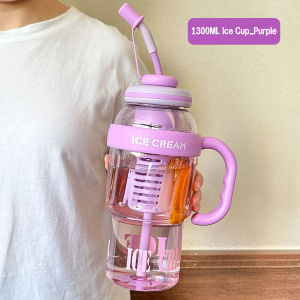 1300ml Large Capacity Straw Water Bottle Cute Macaron Tumbler Heat-Resistant Anti-Fall Leak-Proof with Handle BPA Free⚡PH deliveryIn stock⚡