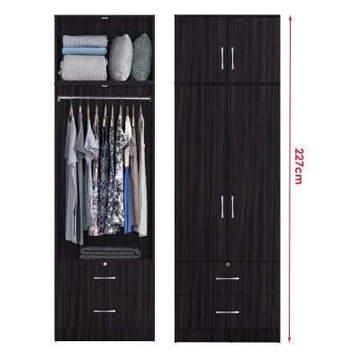 Charlton 2-Door Wardrobe (Walnut / White)