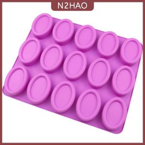 N2HAO 15 Khoang Silicone Khuôn Xà Phòng Hình Dạng Hình Bầu Dục Tự Làm Xà Phòng Nguồn Cung Cấp Handmade Sô Cô La Bánh Khuôn Xà Phòng Làm Công Cụ Quà Tặng Sinh Nhật
