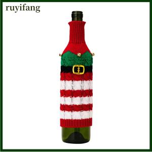 ruyifang ขวดไวน์ซานตาคลอสขวดไวน์สำหรับครอบครัวโต๊ะรับประทานอาหารกระเป๋าใส่ไวน์ของตกแต่งบ้านสำหรับเทศกาลคริสต์มาส