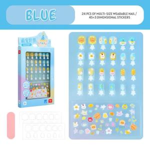 Dán móng tay 3D nail sticker - Màu Xanh - Vàng - Hồng - Tím - Đồ chơi cho bé gái hiệu TOI