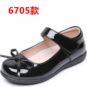 Yuaae trẻ em da cho học sinh giày Giày công chúa bé gái màu đen trắng Bowknot trường buổi lễ hiệu suất trẻ em ít Giày da