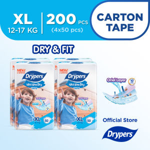 Drypers Wee Wee Dry Tape Baby Diaper XL (12-17kg) - Carton