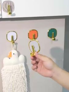 [OKLIFE. SG]Heavy Duty Self-Adhesive Wall Hook Drill-Free Waterproof Sticky Hanger Multicolor Decorative Hook