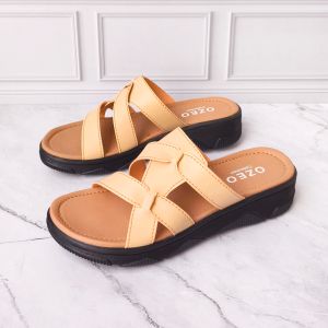 OZEO - Sandal Slide Wedges Casual Wanita Dewasa Sendal Perempuan Empuk