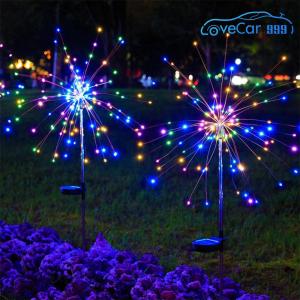 2Pcs Solar Fairy Light Waterproof 200 LED Copper Wire Solar Firework Lights 8 Lighting Modes Outdoor Solar Fairy Lights