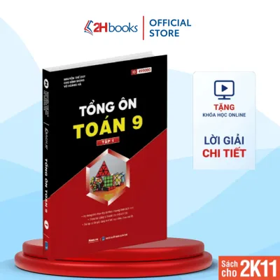 Sách Tổng ôn Toán 9 Tái bản mới nhất Tập 1 và 2 Sách Toán 9 ôn thi vào 10 - HHB