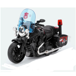 Đồ chơi mô hình xe mô tô cảnh sát tuần tra phân khối lớn chất liệu hợp kim và nhựa chạy cót mở được cốp xe