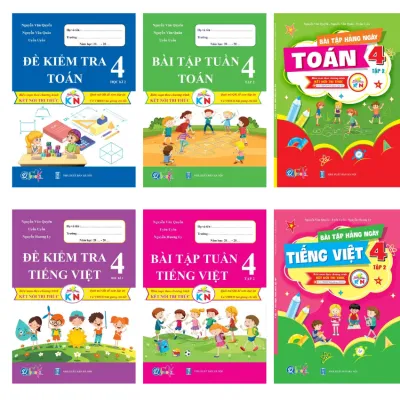 SÁCH - [ Lớp 4 - hk2 ] - Kết nối thức - Combo 6 quyển bài tập hằng ngày bài tập tuần và đề kiểm tra toán tiếng việt 4 hk2